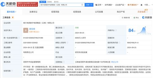 南方電網數字電網集團云南公司正式成立，注冊資本達6000萬元